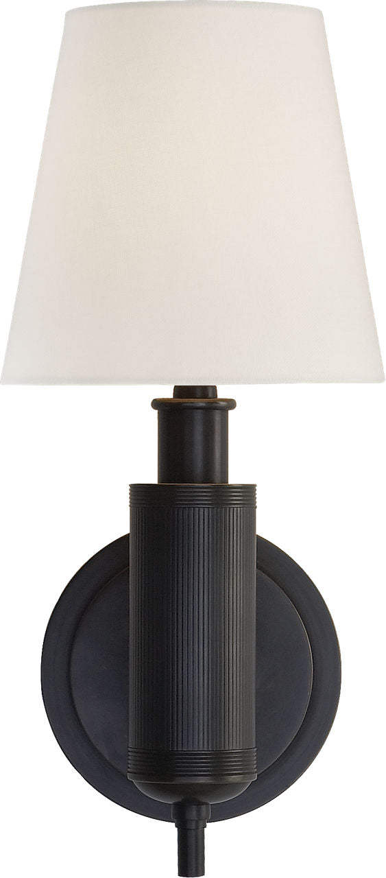 Longacre Sconce | Bronze | Linen Shade