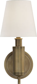 Longacre Sconce | Hand-Rubbed Antique Brass | Linen Shade