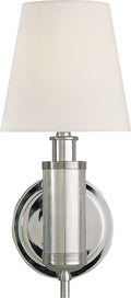 Longacre Sconce | Polished Nickel | Linen Shade
