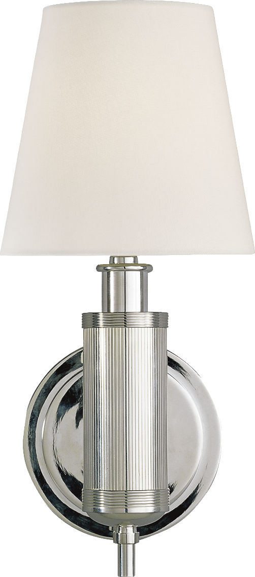 Longacre Sconce | Polished Nickel | Linen Shade