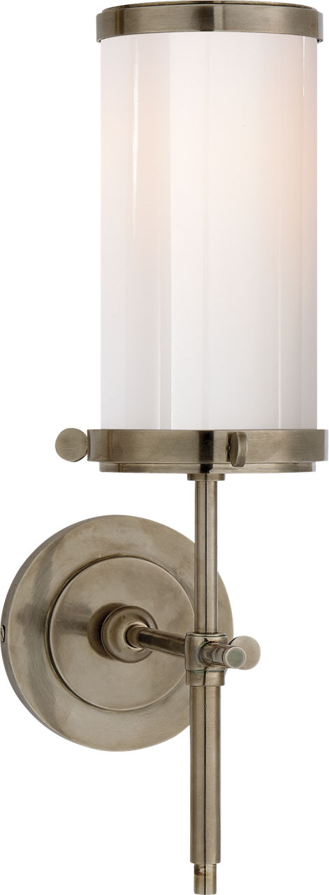 Bryant Bath Sconce | Antique Nickel | White Glass