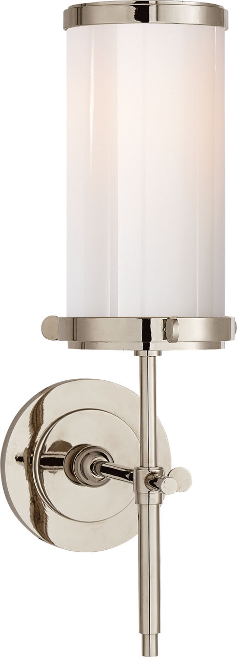 Bryant Bath Sconce | Polished Nickel | White Glass