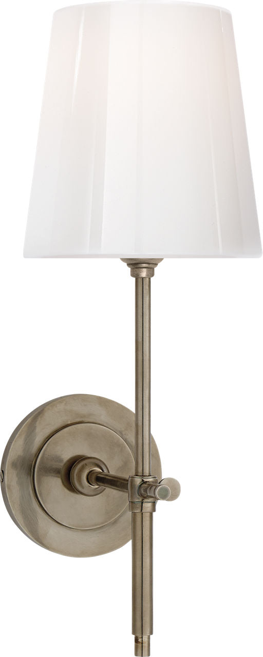Bryant Sconce | Antique Nickel | White Glass
