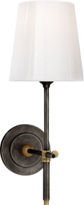 Bryant Sconce | Bronze and Hand-Rubbed Antique Brass | White Glass