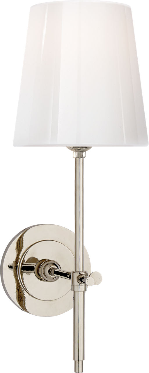 Bryant Sconce | Polished Nickel | White Glass