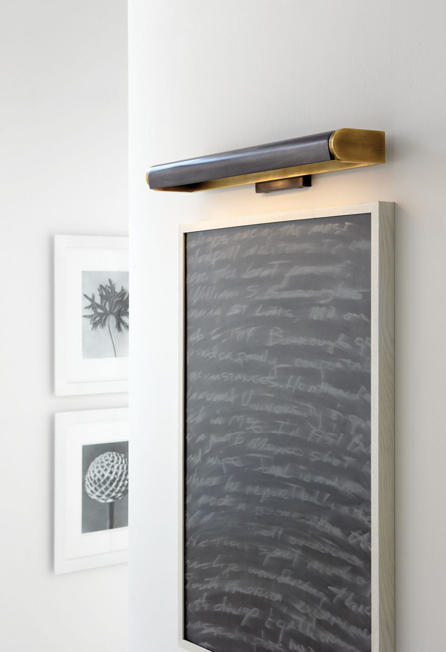 David 24" Art Light | Hand-Rubbed Antique Brass | Bronze Shade