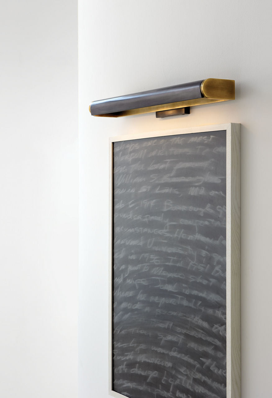 David 24" Art Light | Hand-Rubbed Antique Brass | Bronze Shade