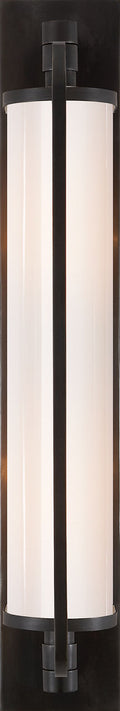 Keeley Tall Pivoting Sconce | Bronze | White Glass