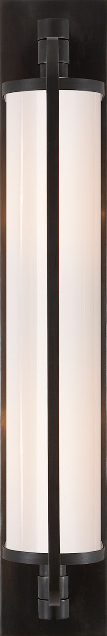 Keeley Tall Pivoting Sconce | Bronze | White Glass