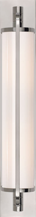 Keeley Tall Pivoting Sconce | Polished Nickel | White Glass