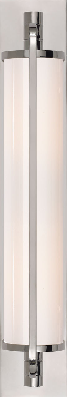 Keeley Tall Pivoting Sconce | Polished Nickel | White Glass