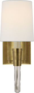 Vivian Single Sconce | Hand-Rubbed Antique Brass | Linen Shade