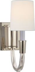 Vivian Single Sconce | Polished Nickel | Linen Shade