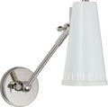 Antonio Adjustable One Arm Wall Lamp | Polished Nickel | Antique White Shade
