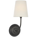 Vendome 16" Cordless Single Sconce | Bronze | Linen Shade