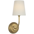Vendome 16" Cordless Single Sconce | Hand-Rubbed Antique Brass | Linen Shade
