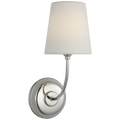 Vendome 16" Cordless Single Sconce | Polished Nickel | Linen Shade