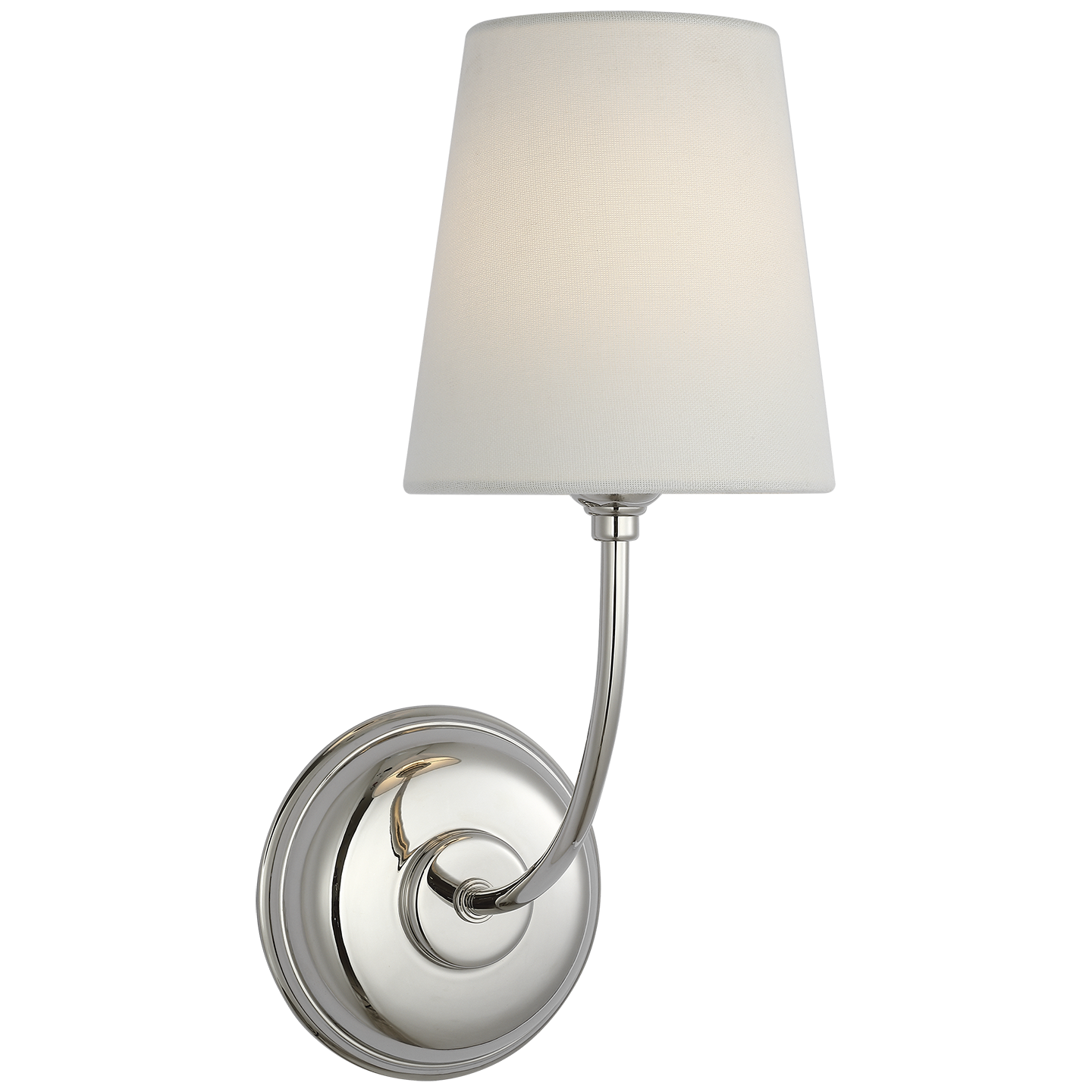 Vendome 16" Cordless Single Sconce | Polished Nickel | Linen Shade