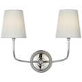 Vendome 16" Cordless Double Sconce | Polished Nickel | Linen Shades