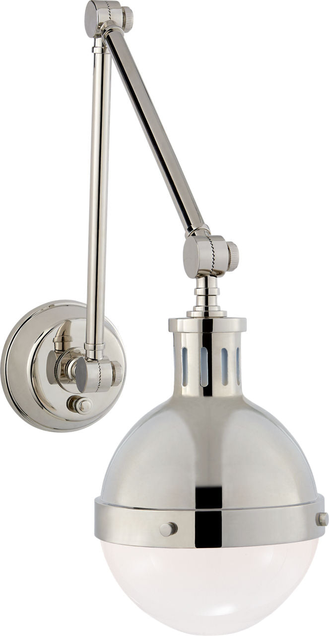 Hicks Library Light | Polished Nickel | White Glass
