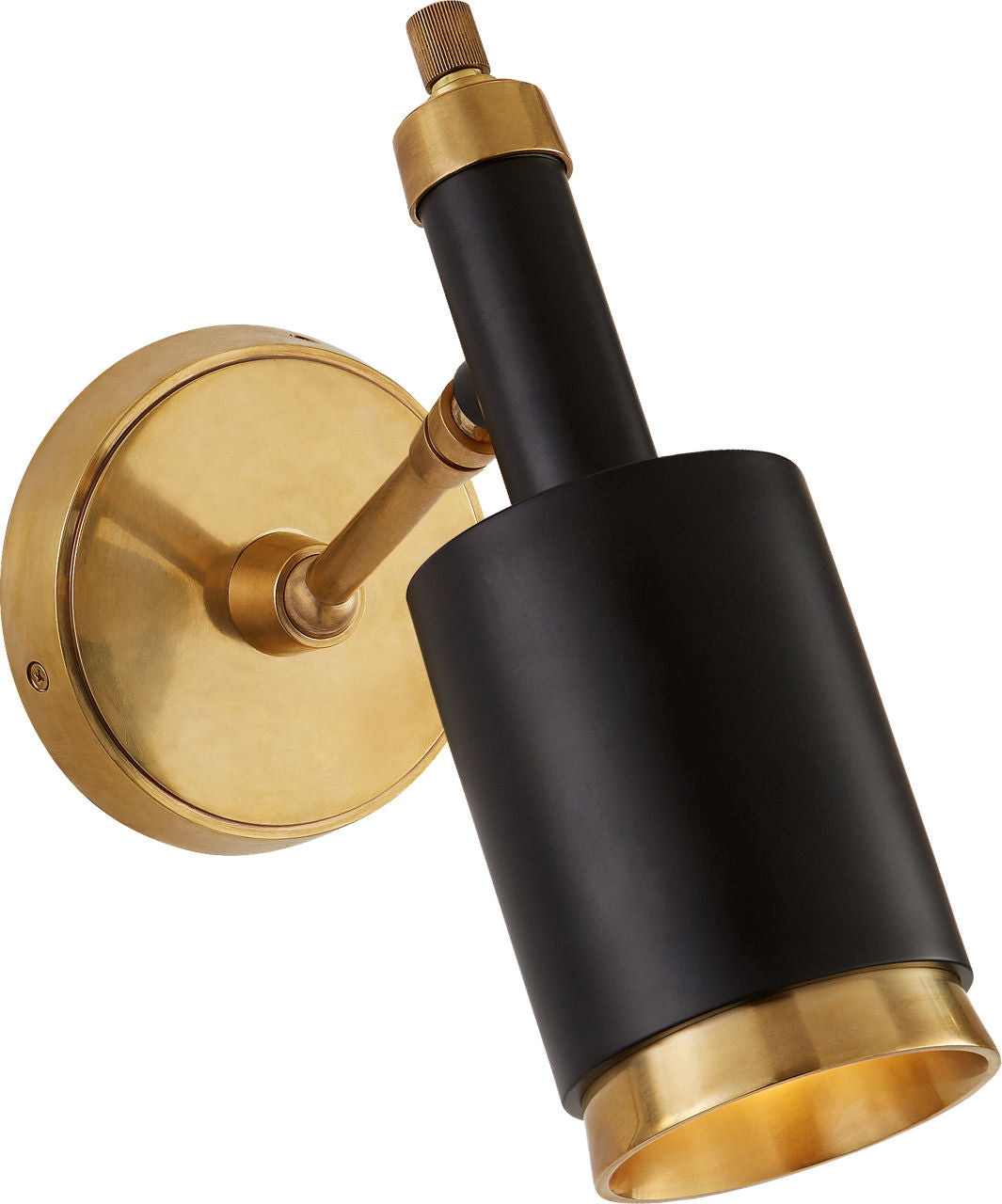 Anders Small Articulating Wall Light | Hand-Rubbed Antique Brass and Black