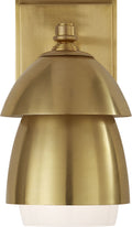 Whitman Small Sconce | Hand-Rubbed Antique Brass w/ Hand-Rubbed Antique Brass and White Glass Shade