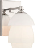 Whitman Small Sconce | Polished Nickel | White Glass Shade