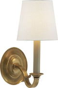 Channing Single Sconce | Hand-Rubbed Antique Brass | Linen Shade