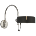 Oso 13" Articulating Arc Wall Light | Polished Nickel | Matte Black Shade