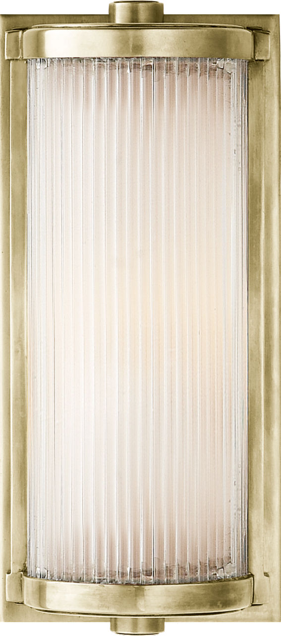 Dresser Short Glass Rod Light | Antique Nickel | Frosted Glass Liner