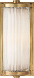 Dresser Short Glass Rod Light | Hand-Rubbed Antique Brass | Frosted Glass Liner