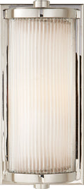 Dresser Short Glass Rod Light | Polished Nickel | Frosted Glass Liner