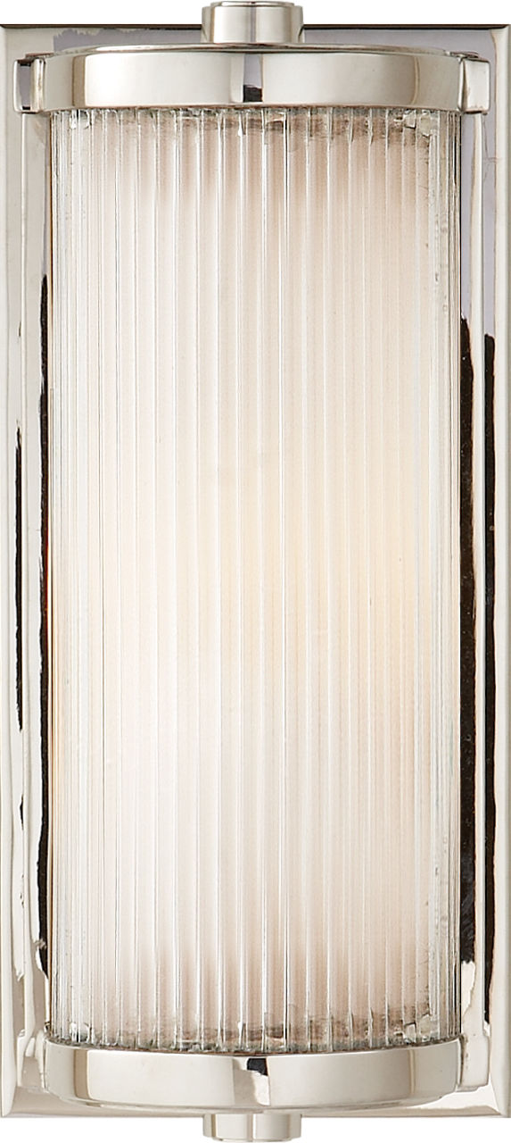 Dresser Short Glass Rod Light | Polished Nickel | Frosted Glass Liner
