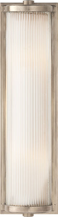 Dresser Long Glass Rod Light | Antique Nickel | Frosted Glass Liner