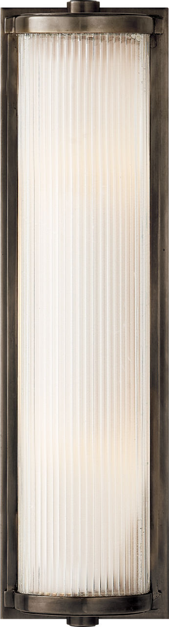 Dresser Long Glass Rod Light | Bronze | Frosted Glass Liner