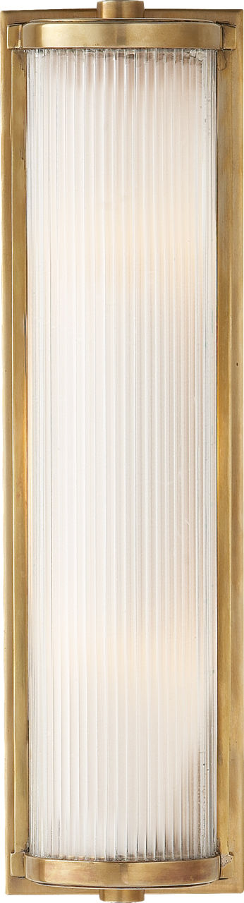 Dresser Long Glass Rod Light | Hand-Rubbed Antique Brass | Frosted Glass Liner