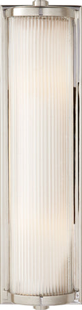 Dresser Long Glass Rod Light | Polished Nickel | Frosted Glass Liner