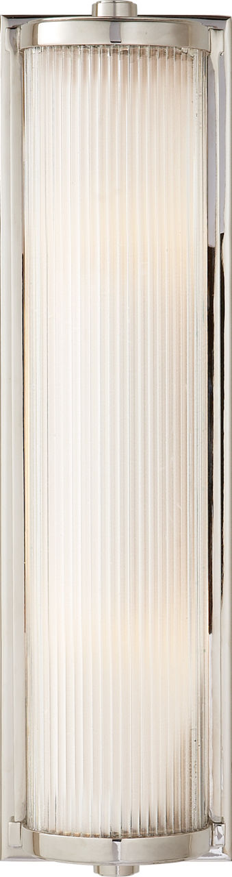 Dresser Long Glass Rod Light | Polished Nickel | Frosted Glass Liner