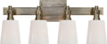 Bryant Four-Light Bath Sconce | Antique Nickel | White Glass
