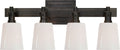 Bryant Four-Light Bath Sconce | Bronze | White Glass