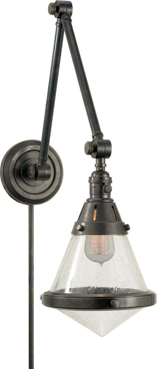 Gale Library Wall Light | Bronze | Seeded Glass