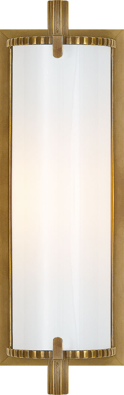 Calliope Short Bath Light | Hand-Rubbed Antique Brass | White Glass