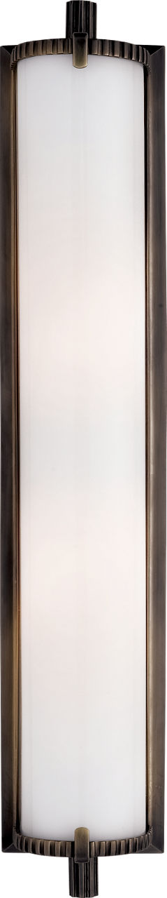 Calliope Tall Bath Light | Bronze | White Glass