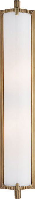 Calliope Tall Bath Light | Hand-Rubbed Antique Brass | White Glass