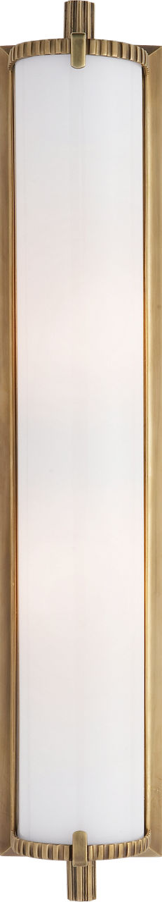 Calliope Tall Bath Light | Hand-Rubbed Antique Brass | White Glass