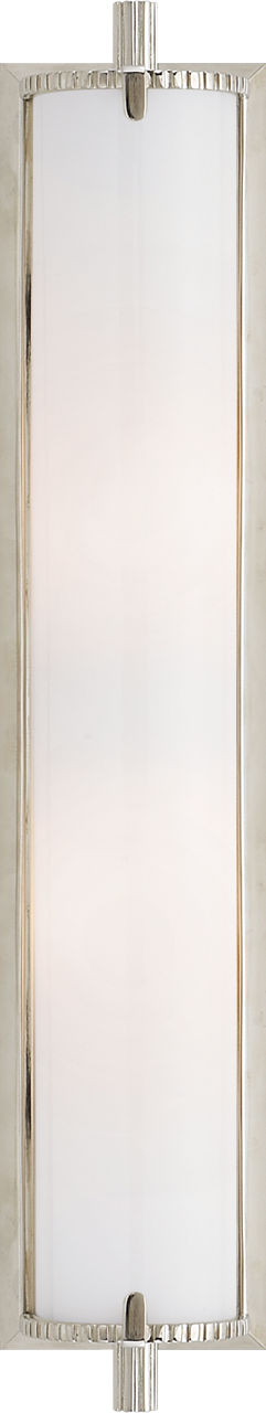 Calliope Tall Bath Light | Polished Nickel | White Glass