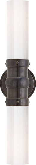 Graydon Double Bath Light | Bronze | White Glass