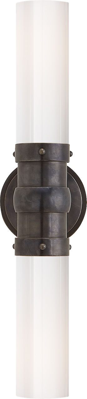 Graydon Double Bath Light | Bronze | White Glass