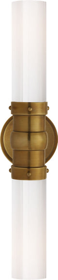 Graydon Double Bath Light | Hand-Rubbed Antique Brass | White Glass