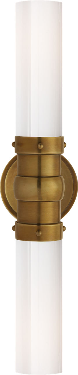 Graydon Double Bath Light | Hand-Rubbed Antique Brass | White Glass
